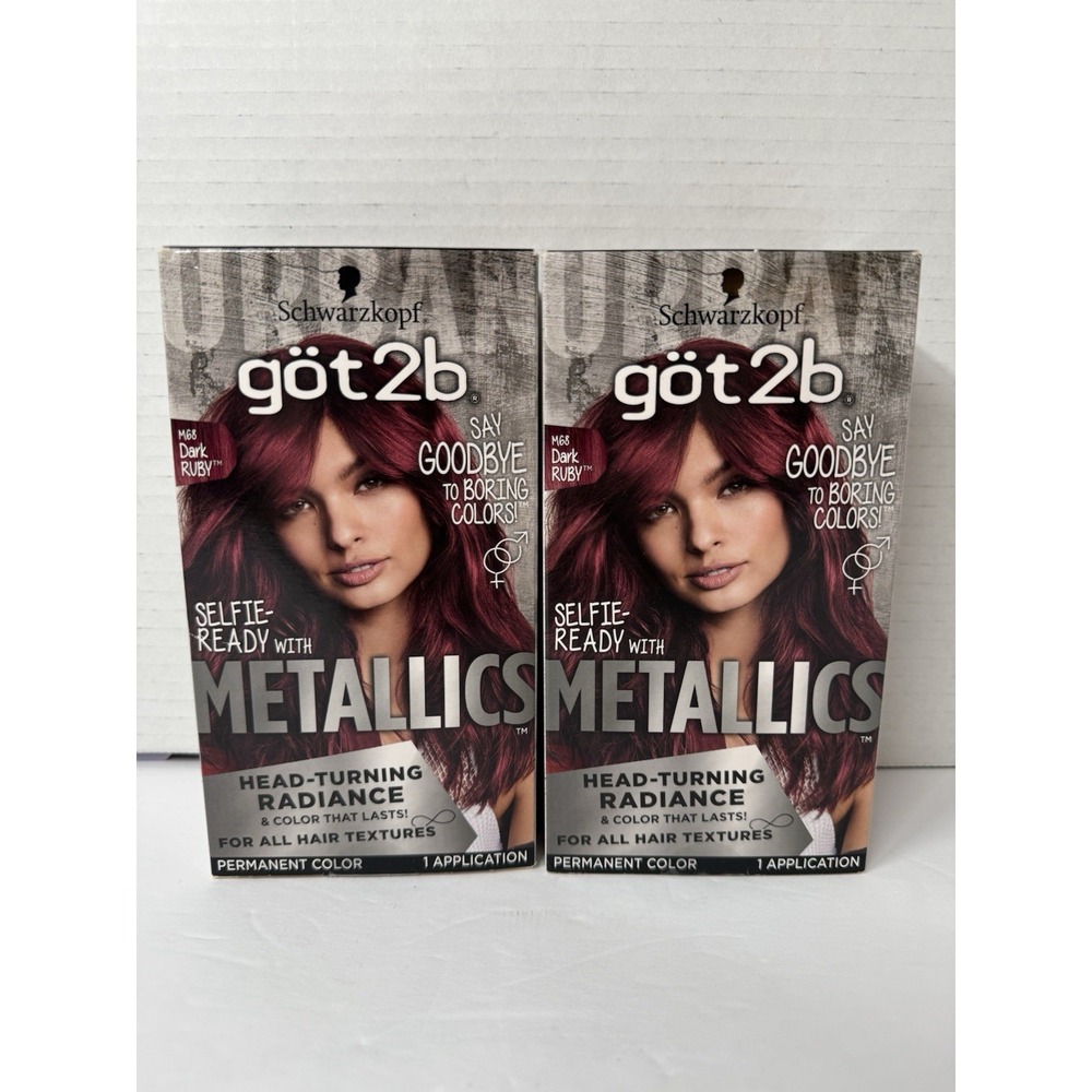 2 New SCHWARZKOPF GOT2B M68 Dark Ruby Metallics Hair Color Hair Dye